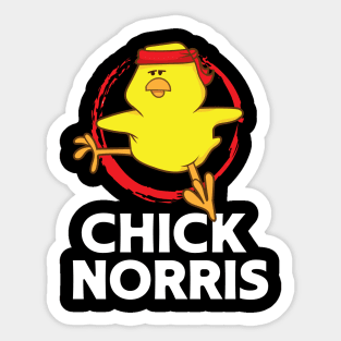 Funny Chick Norris Karate Chicken Sticker